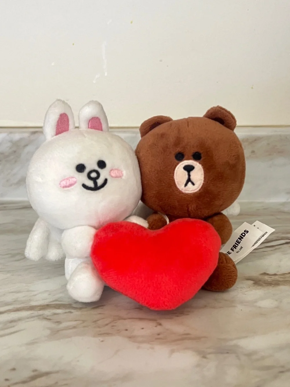🪞 Line Friends bunny and bear angel wings hear duo plush doll